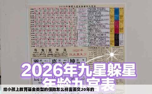 给小孩上教育基金类型的保险怎么样需要交20年的