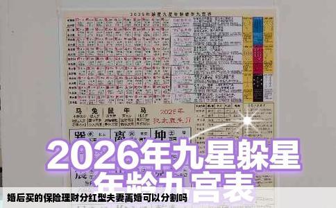 婚后买的保险理财分红型夫妻离婚可以分割吗