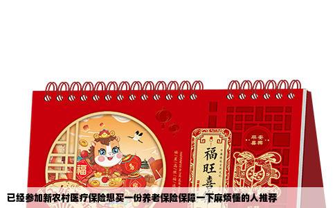 已经参加新农村医疗保险想买一份养老保险保障一下麻烦懂的人推荐