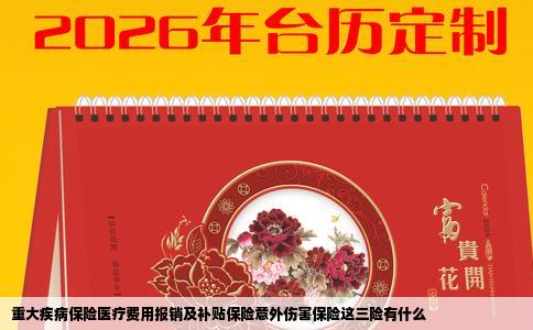 重大疾病保险医疗费用报销及补贴保险意外伤害保险这三险有什么