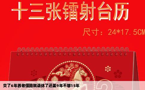 交了6年养老保险就退休了还差9年不够15年