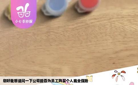 您好我想请问一下公司能否为员工购买个人商业保险