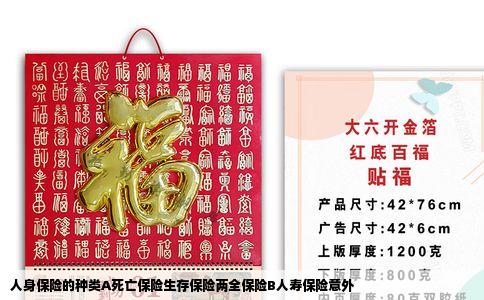 人身保险的种类A死亡保险生存保险两全保险B人寿保险意外