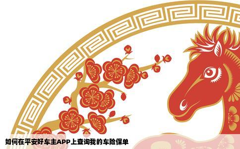 如何在平安好车主APP上查询我的车险保单